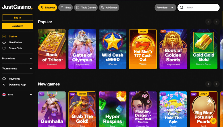 Just Casino bonus promotions